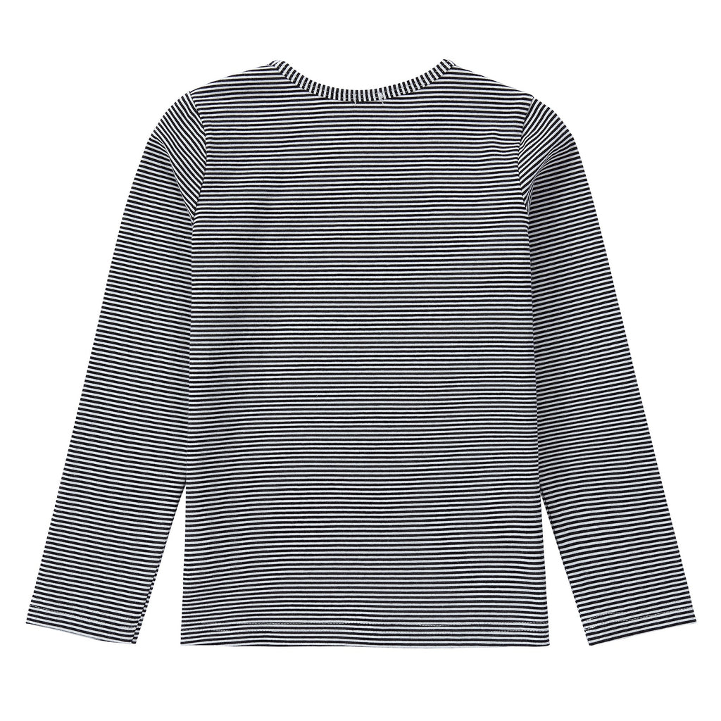 Striped Long Sleeve T-Shirt With Sandal Applique