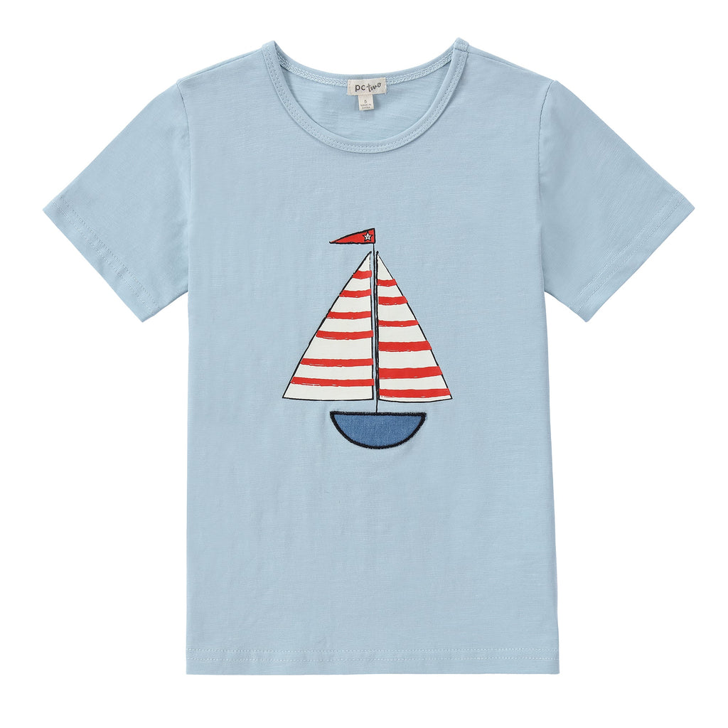 Light Heather Blue Sailboat T-Shirt