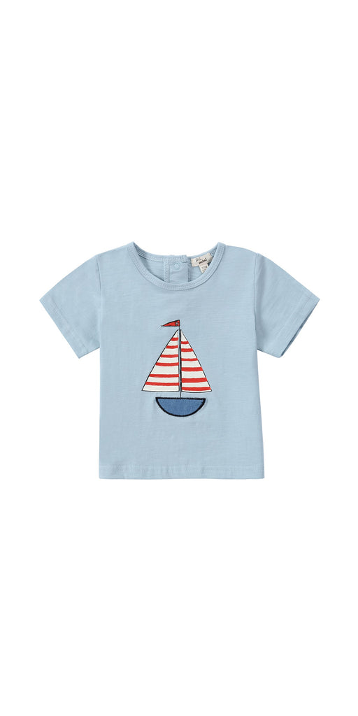 Baby Light Heather Blue Sailboat T-Shirt