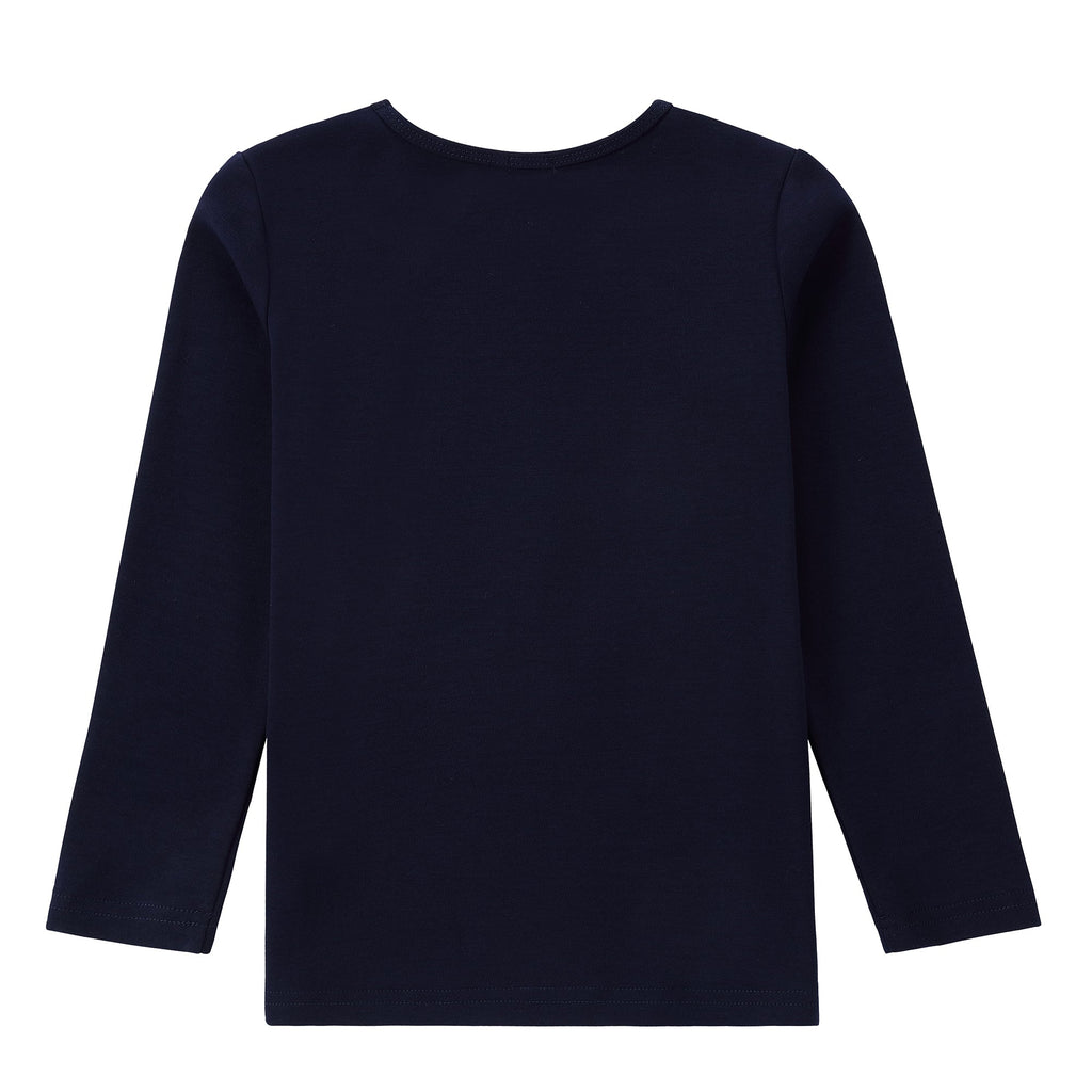 Navy Long Sleeve T-Shirt With Rainbow Bike Print