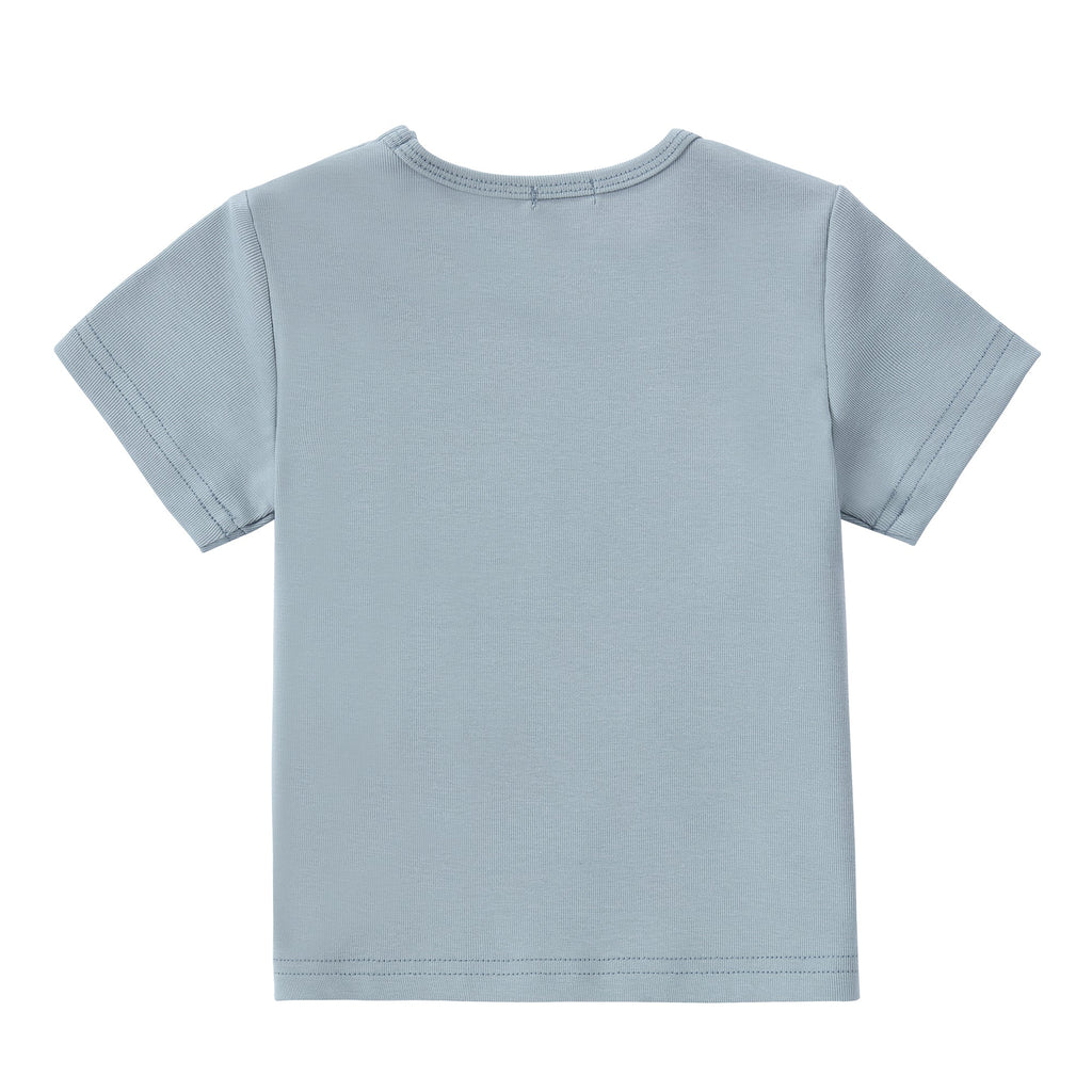 Blue T-Shirt with Embroidered Detail