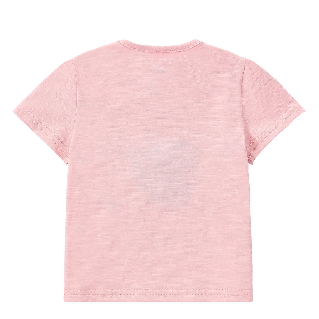 Textured Pink Embroidered Strawberry T-shirt