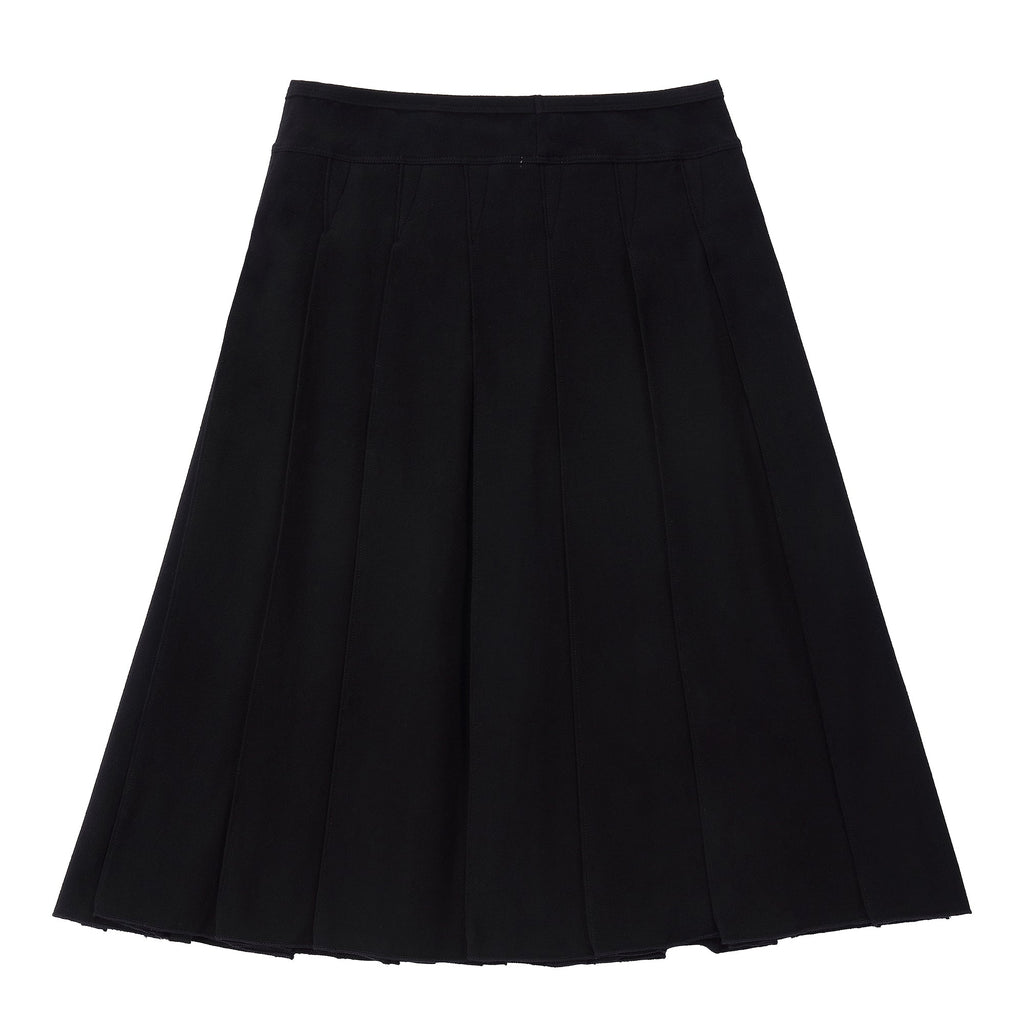 Black Jersey Pleated Skirt