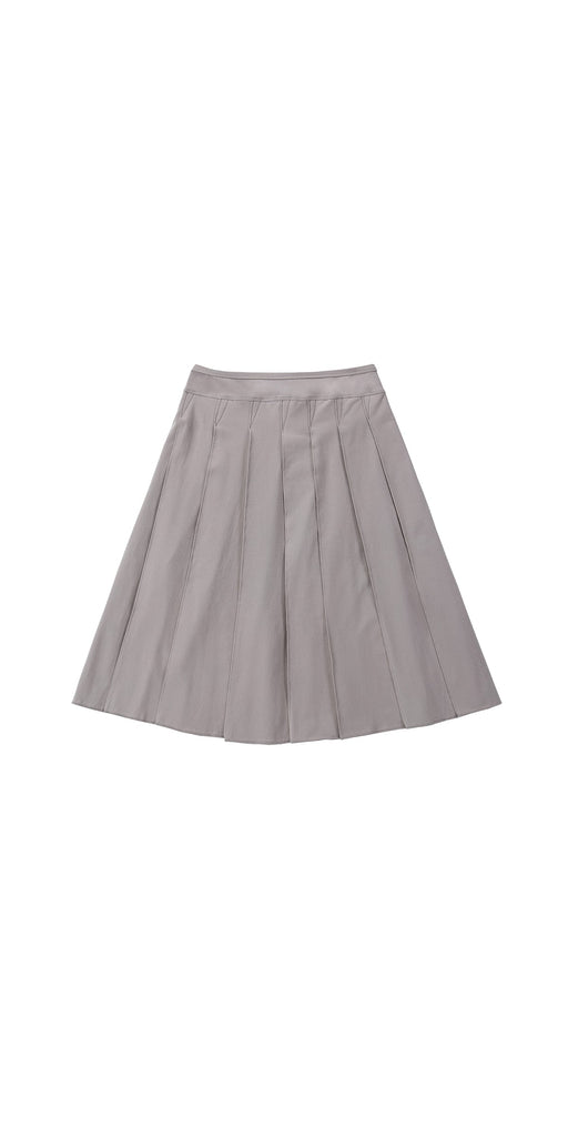 Grey Jersey Pleated Skirt