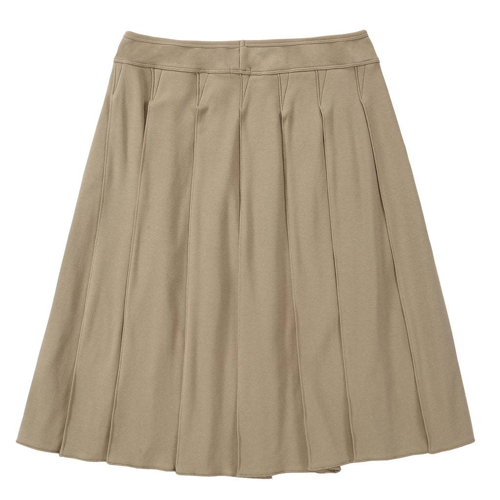Taupe Jersey Pleated Skirt