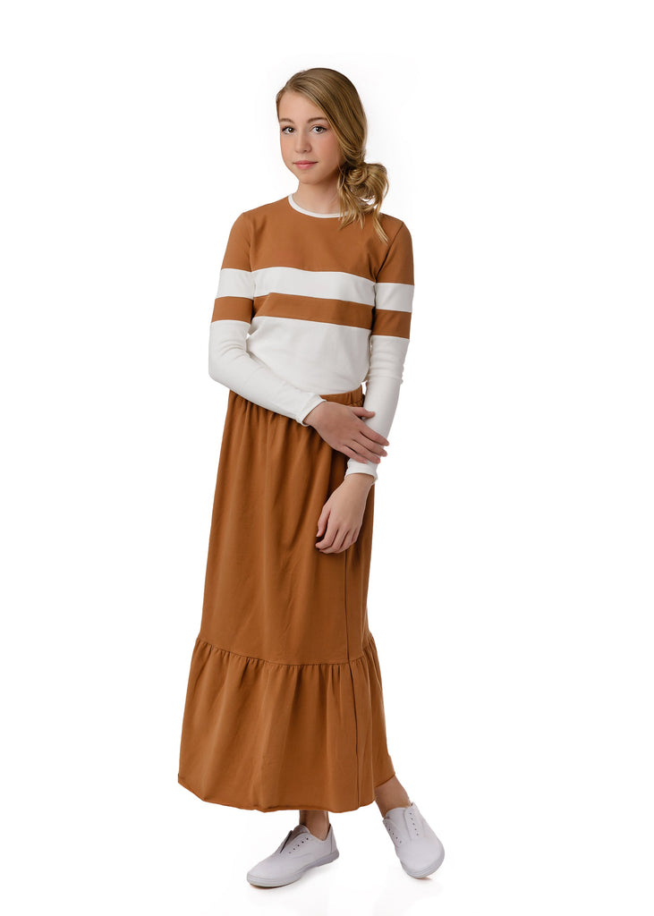 Teens Camel Maxi Skirt