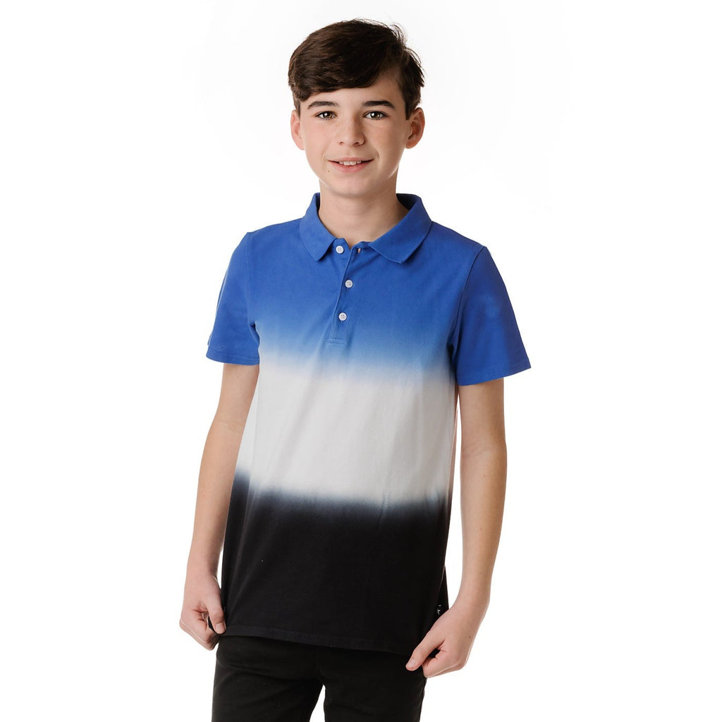 פולו רויאל כחול, לבן ושחור Dip Dye Polo