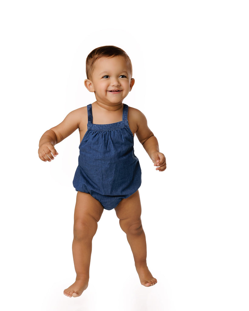 Dark Denim Bubble Romper