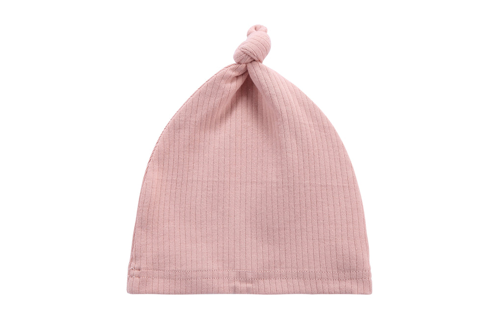 Baby Ribbed Hat in Blush