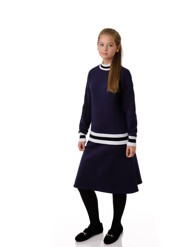 Teens' Scuba Skirt with Sweater Trim