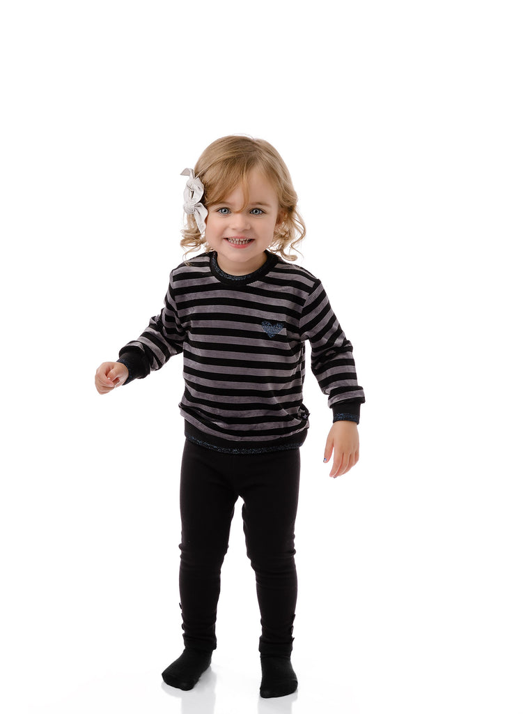 Baby Girls' Velour Stripe Sweatshirt