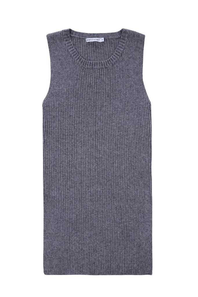 Girls Charcoal Long Knitted Top