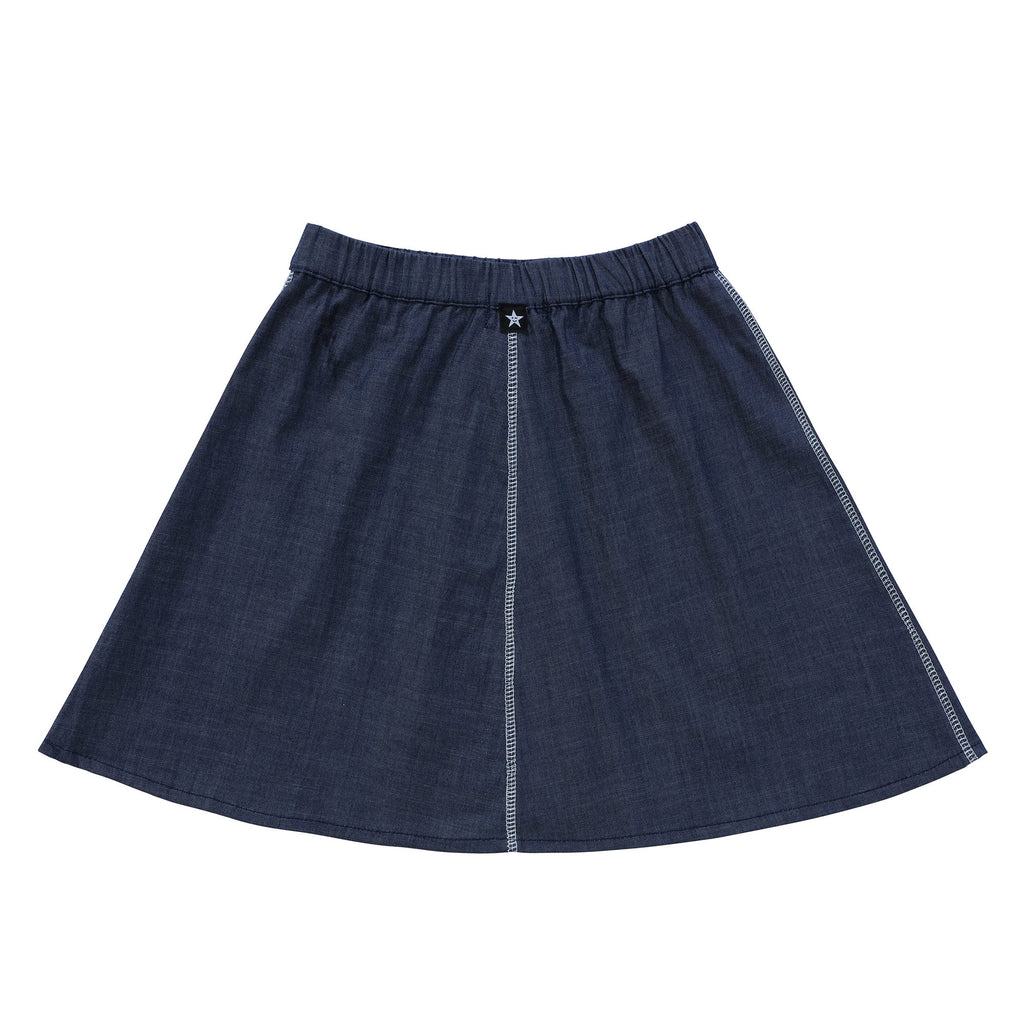 Girls Navy Denim Skirt