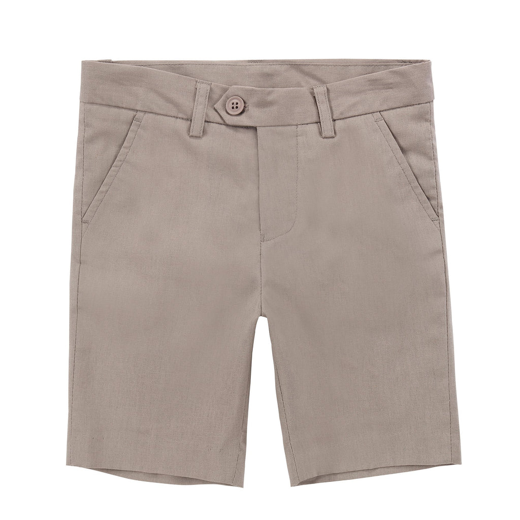 Boys Linen Shorts in Tan