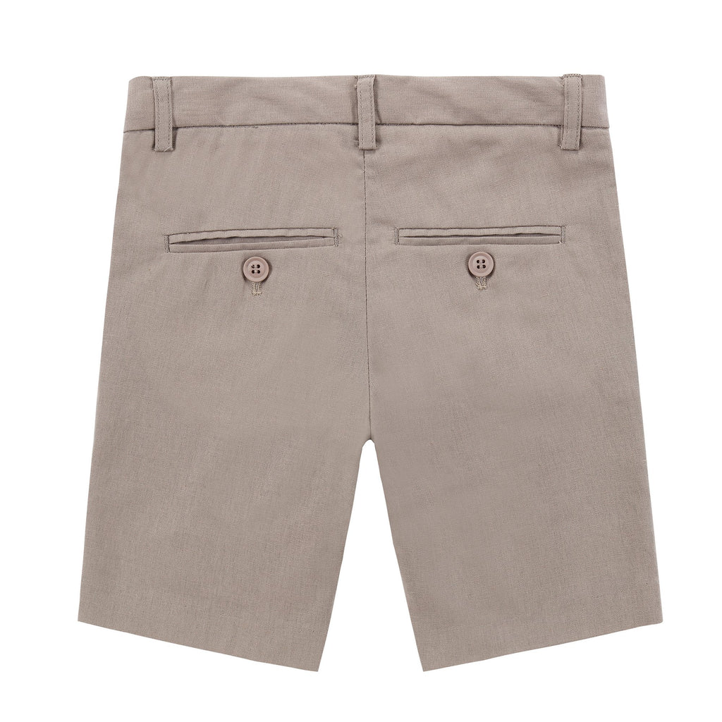 Boys Linen Shorts in Tan