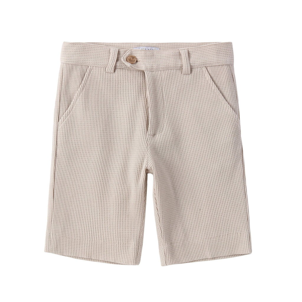 Light Tan Honeycomb Knit Shorts