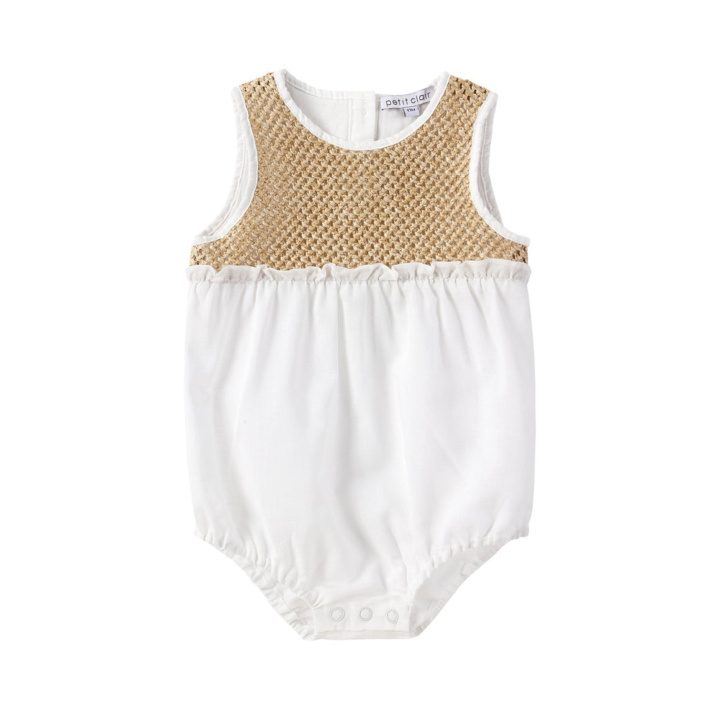 Baby Ivory and Weave Textured Romper