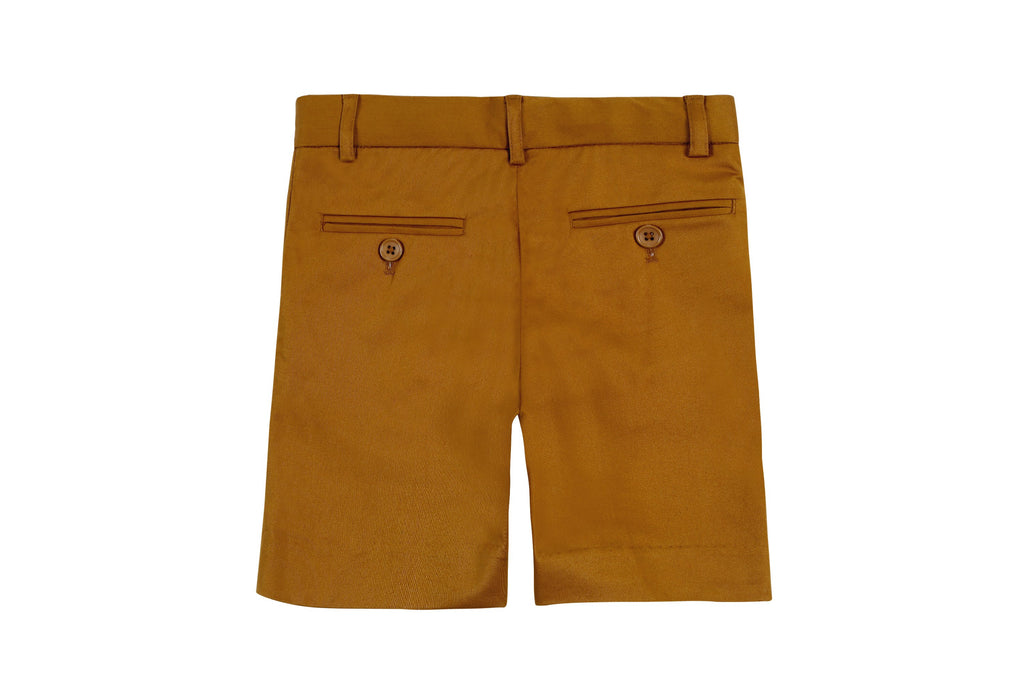 Boys Dress Shorts in Caramel