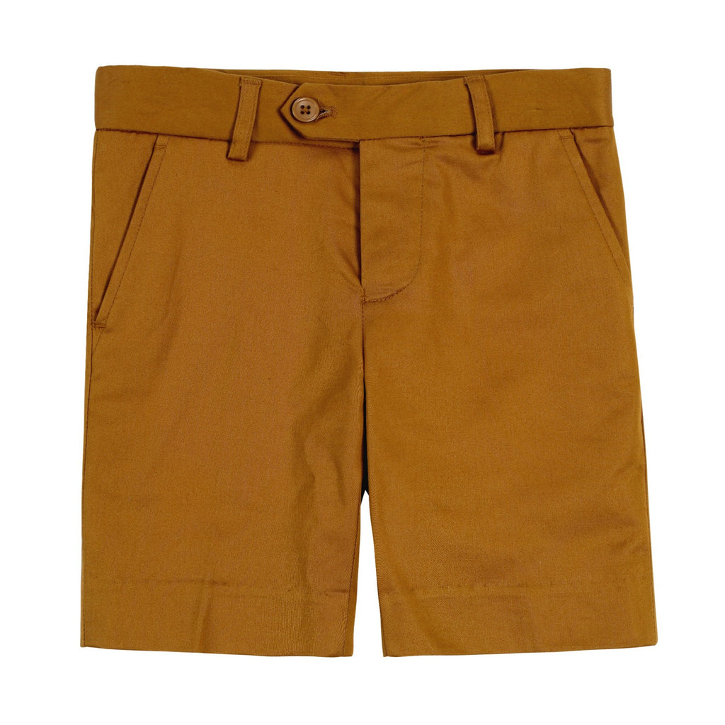 Boys Dress Shorts in Caramel