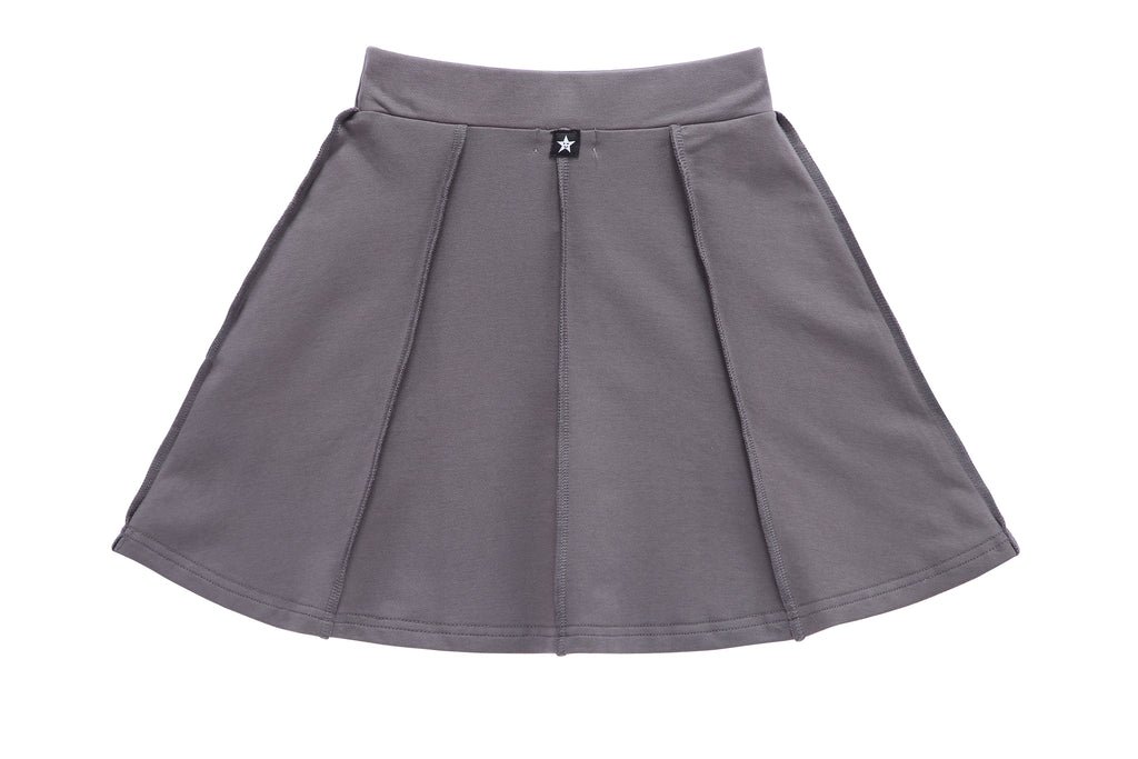 Girls' Basic Paneled Skirt in Grey
