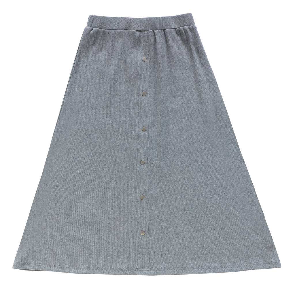 Teens Button-Down Maxi Skirt in Grey