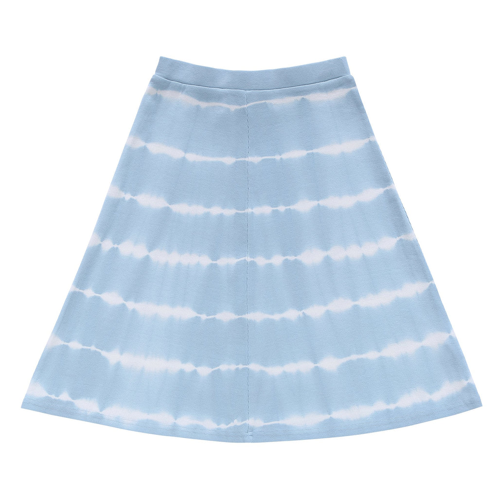 Teens Blue Tie-Dye Ribbed Skirt