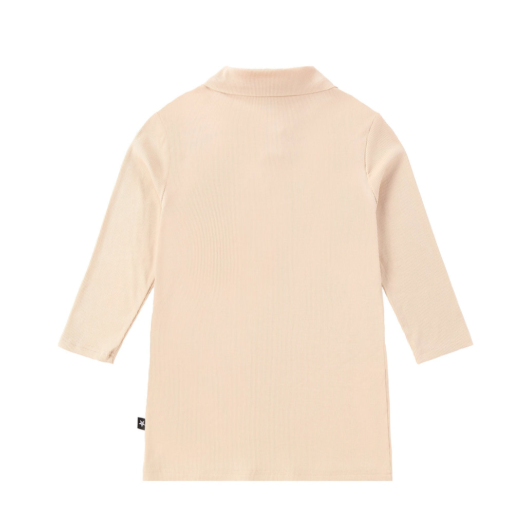 Double Breasted Polo T-shirt in Cream