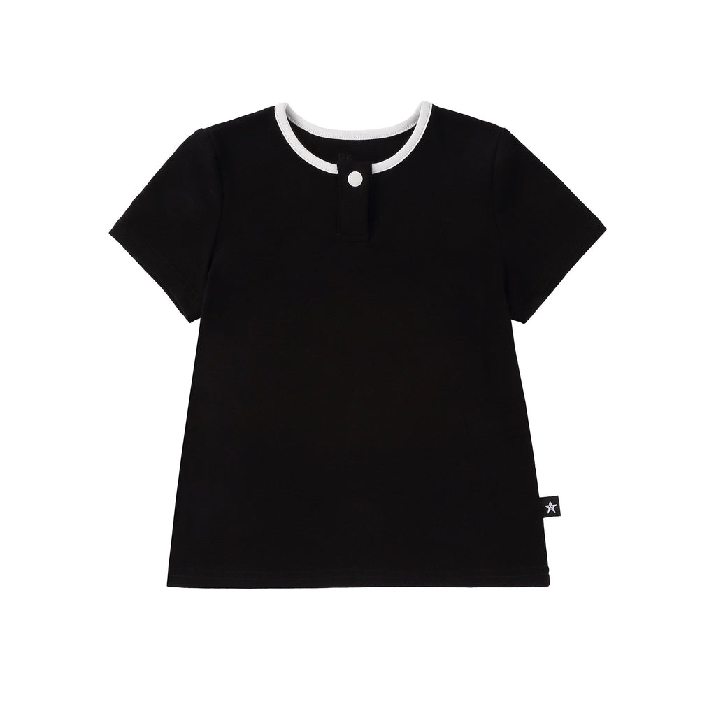 Black T-shirt with Snap Closure