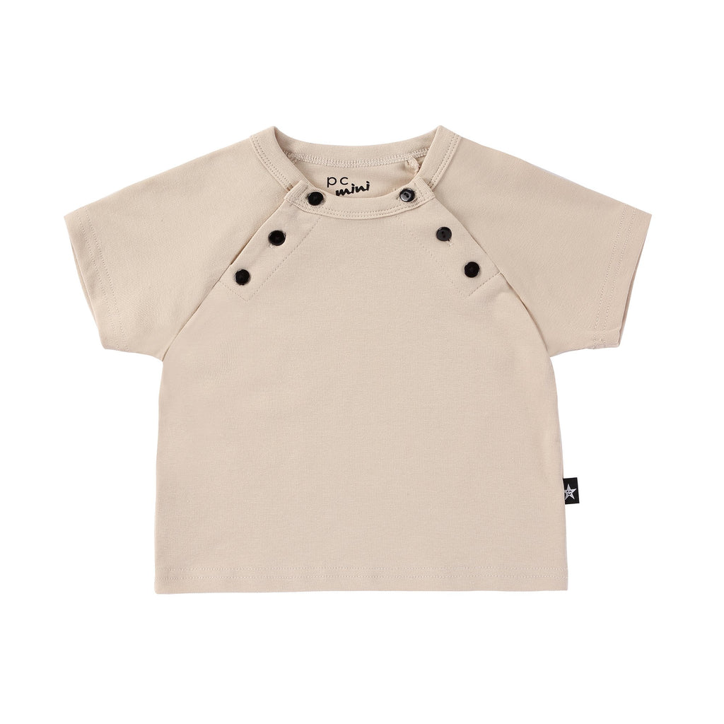 Baby Tan Button Raglan T-shirt