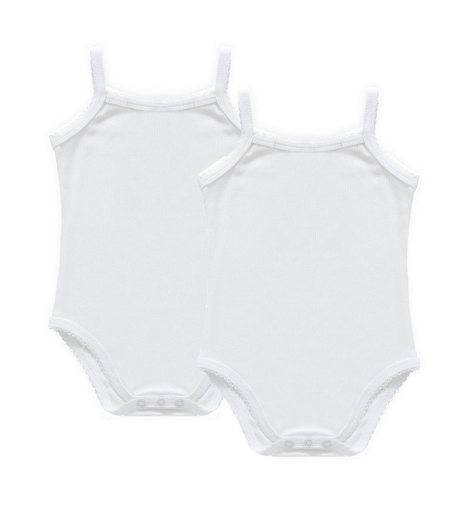 Baby Ribbed 2pc Bodysuit - White