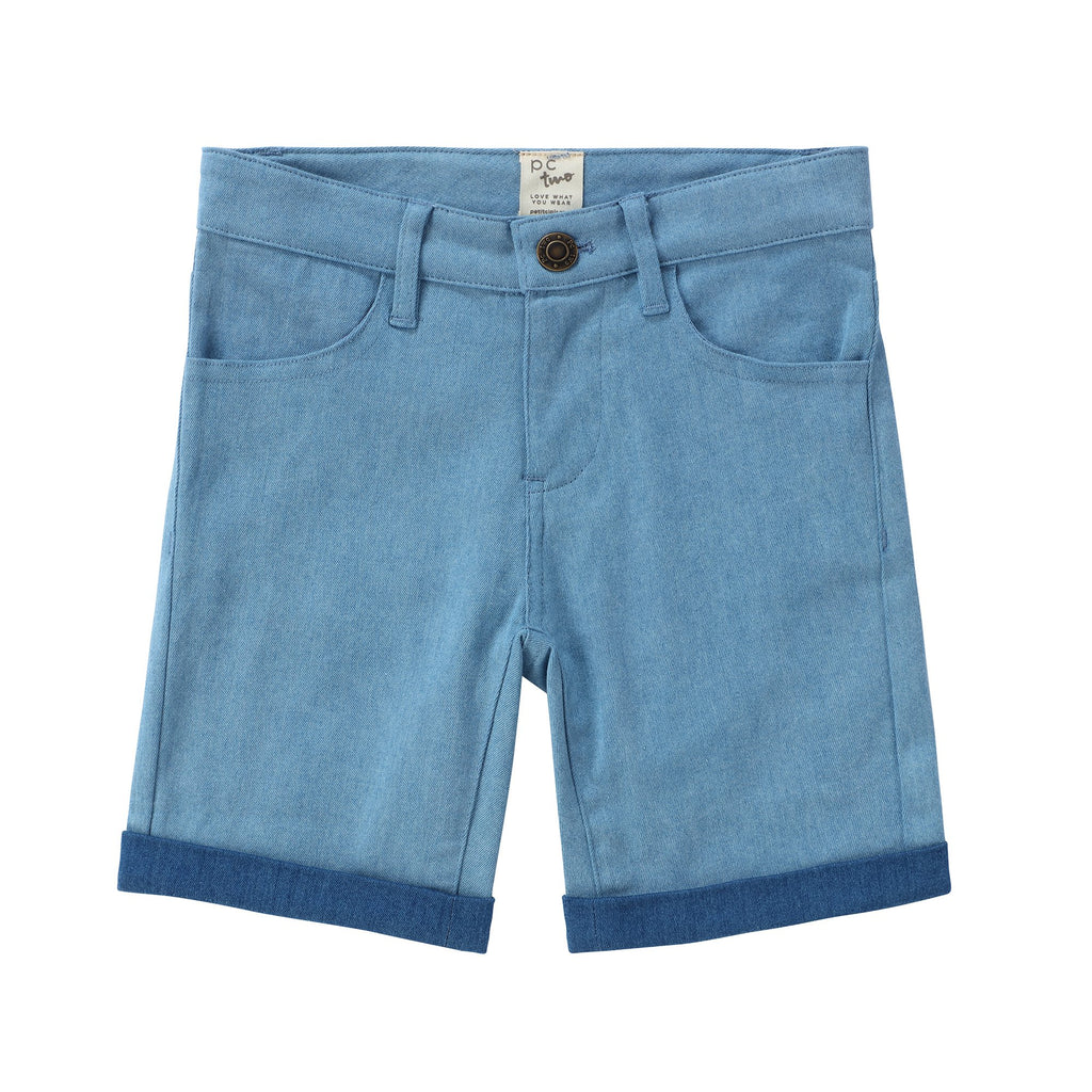 Boys Color Block Denim Shorts