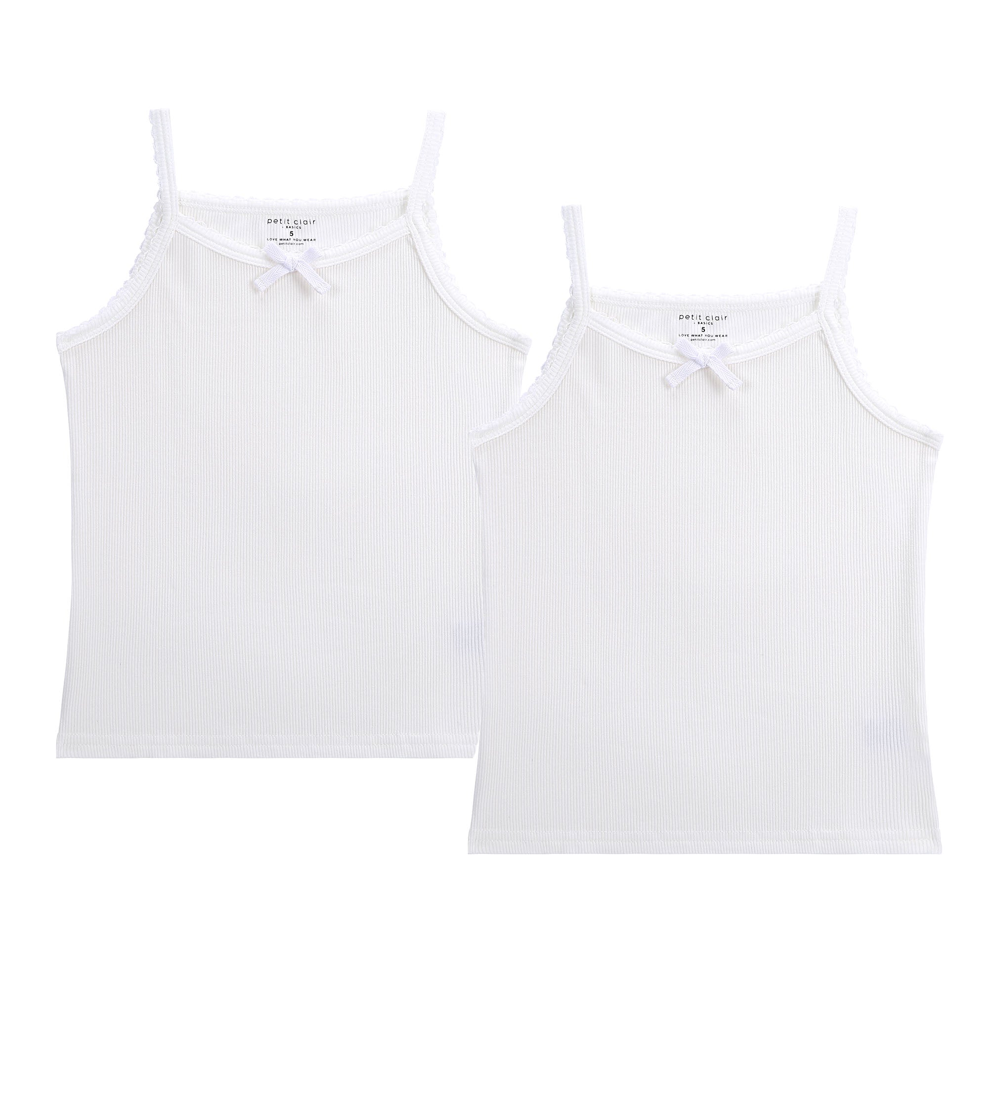 Girl Ribbed 2pc Undershirt - White | Petit Rack