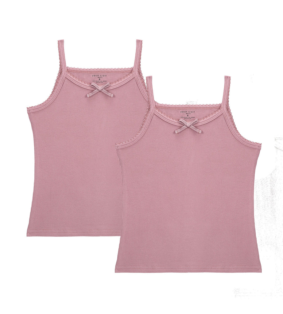 Girl Ribbed 2pc Undershirt - Mauve