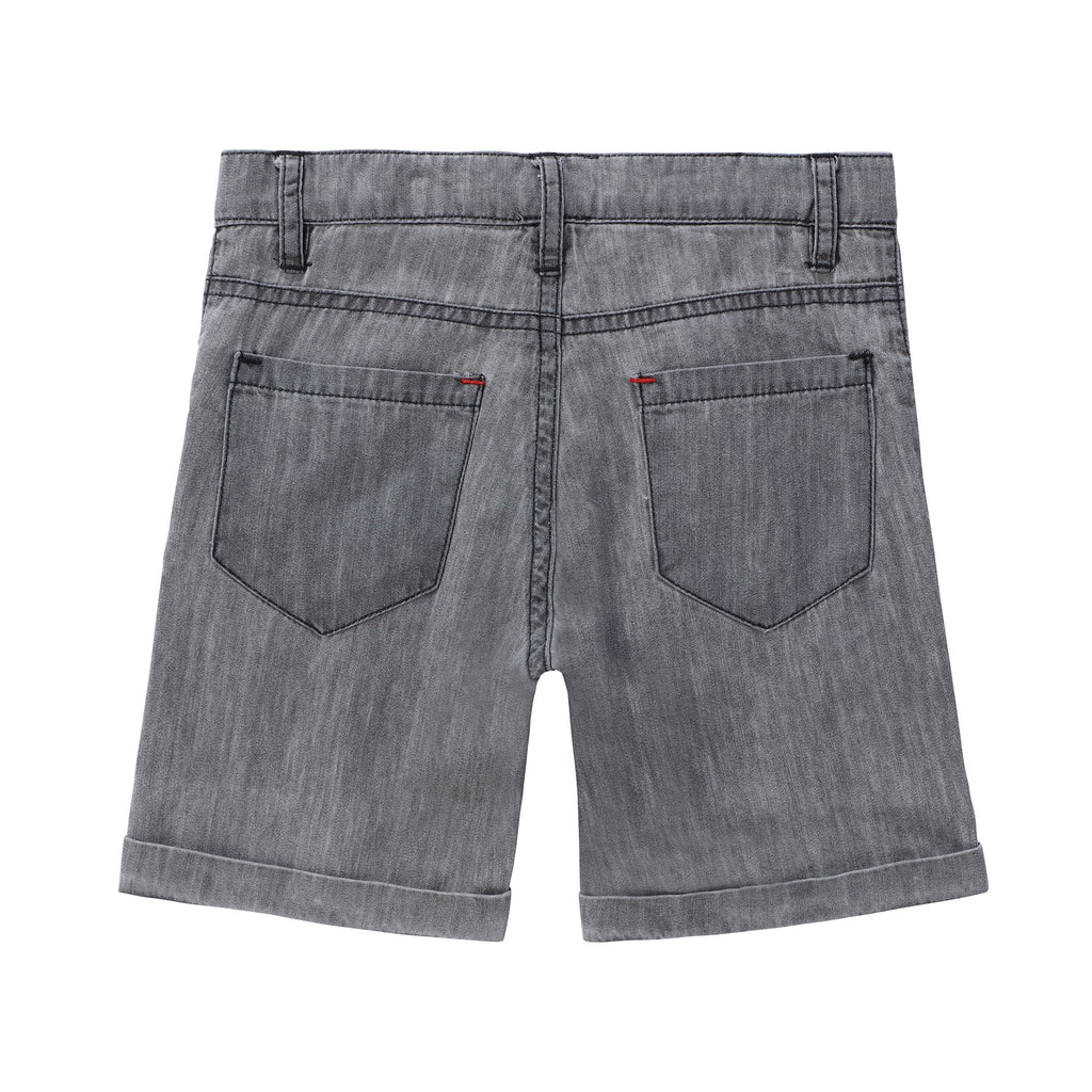 Boys Grey Denim Wash Shorts