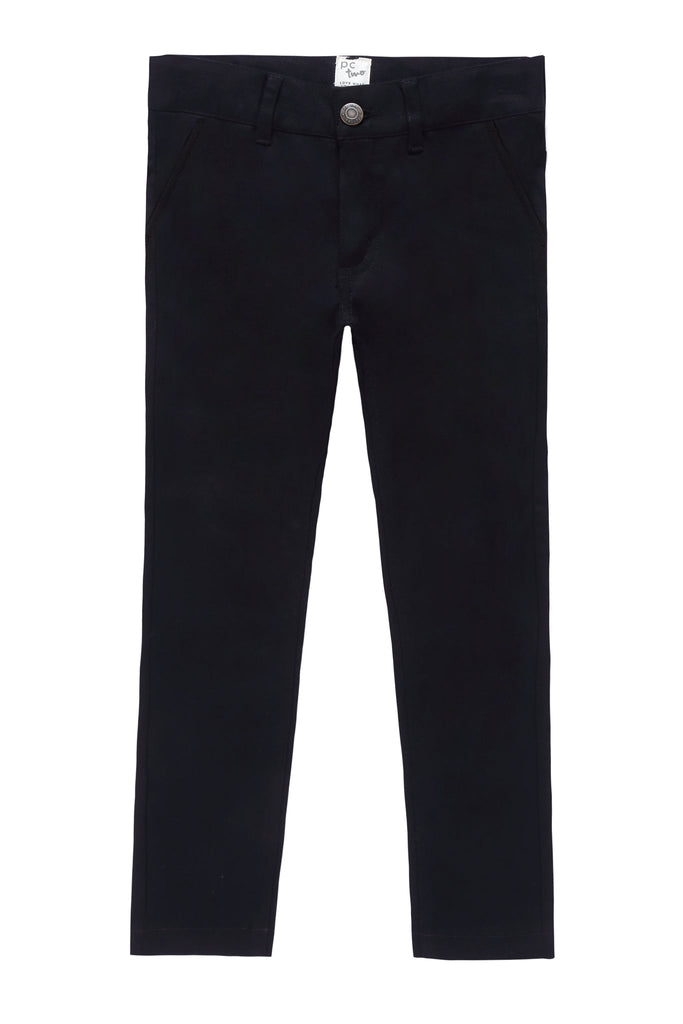 Black Chinos with Slit Pockets Details