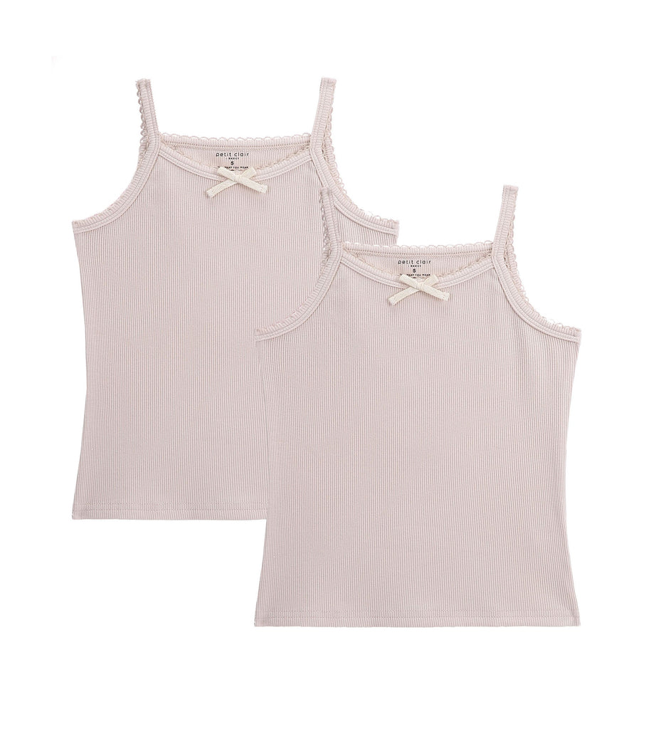 Girl Ribbed 2pc Undershirt - Oat