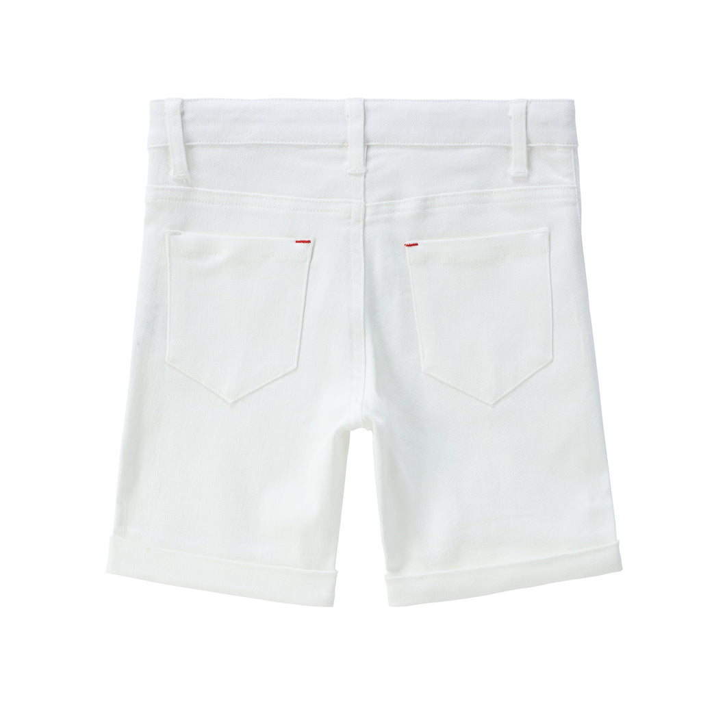 Boys White Denim Shorts